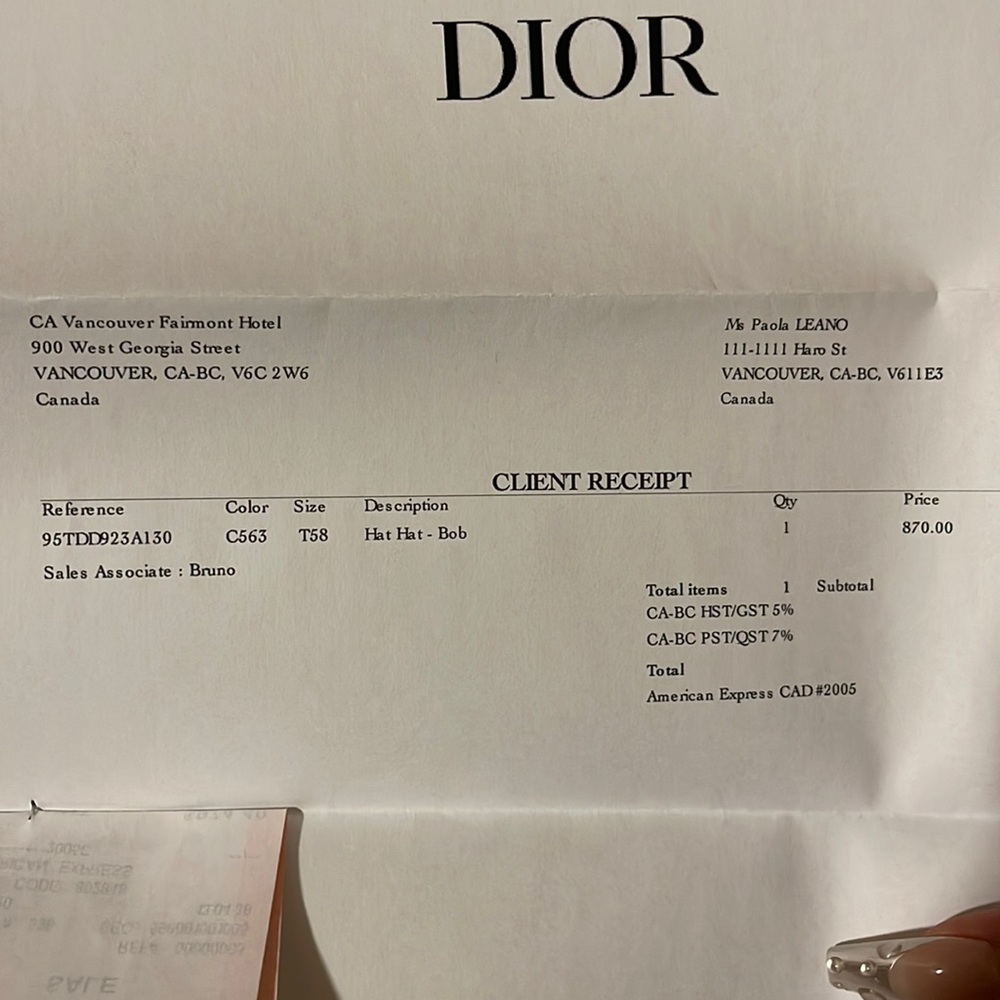 Dior hat 100 % original